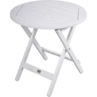 DELUKE Gartentisch BRIGIT - Eukalyptus, Weißgrau, 50x50x50cm | Garten Beistelltisch Wetterfest Outdoor Tisch
