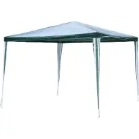 Linder Exclusiv GmbH Pavillon Metall 3x3m grün/weiß PE Gartenpavillon Festzelt Zelt Pavilion