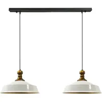 Bamyum Pendelleuchte Asletl-Knob Hängelampe aus Metall 2 Flammige, E27, Weiß Vintage Lampe