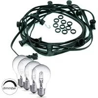 SPICELITE Illu-/Partylichterkette BLACKY 20m - Außenlichterkette schwarz - 20 dimmbare Halogenlampen