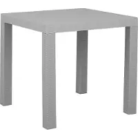 Beliani Gartentisch hellgrau Rattanoptik quadratisch 80 x 80 cm Outdoor