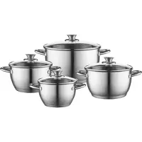 Florina Kochtopf Set HENRY | 8-teiliges Topfset aus Hochwertigem Edelstahl | Topfset Induktion | Töpfe Set mit Glasdeckel | Kochtöpfe für Induktionsherd, Gasherd und Elektroherd