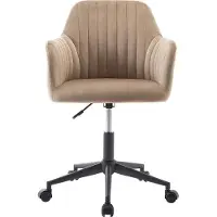 Vente-unique Bürostuhl - Velours - Beige und Schwarz - Höhenverstellbar - ELEANA