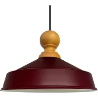Bamyum Pendelleuchte Asletl Industrielle aus Holz, 41cm, Kastanienbraun Metall E27 Lampe