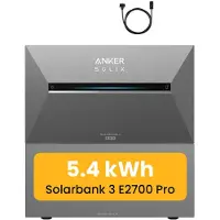 Anker Powerness Balkonkraftwerk Speicher 5,4 kWh, SOLIX Solarbank 3 E2700 Pro mit 1x BP2700 Erweiterungsakku für Balkonkraftwerk (0 % MwSt.)