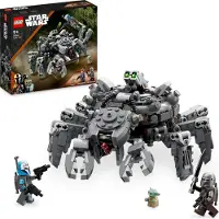 LEGO 75361 Star Wars Der Spinnenpanzer, Baubares Mandalorianer-Spielzeug mit verbundenen Teilen, 2 Minifiguren, Grogu Baby Yoda-Figur und Dunkelschwert, Set der 3. Staffel