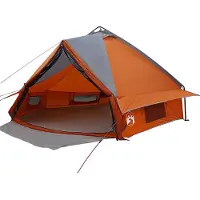 vidaXL Teepee Zelt für 8 Personen 8 Personen Grau und Orange
