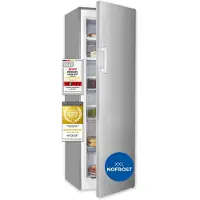 Exquisit Gefrierschrank gross, 204l Nutzinhalt, Nofrost, Alarmfunktion, 4-Sterne-Gefrieren, 4 Schubladen, Tiefkühlschrank, GS5271-NF-H-040E inoxlook