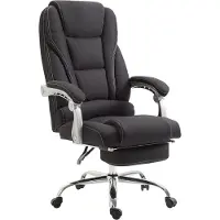 DELUKE Bürostuhl MIAMI Stoff - 118x68x64, Schwarz | Stoff | Metall in Chromoptik Gestell | ergonomische Bürostühle Homeoffice Stuhl mit Rollen