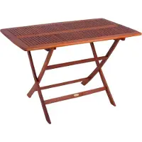 DELUKE Gartentisch BOZEN rechteckig - Eukalyptus, Eukalyptusbraun, 120x70x74cm | Klapptisch Esstisch Wetterfest Outdoor Tisch