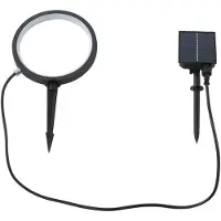 LINDBY LED-Solar-Erdspießleuchte Syrene, 18 cm, schwarz, Alu