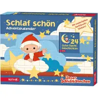 Roth Schlaf Schön-Adventskalender Sandmännchen gefüllt mit leuchtenden Stickern und Buch Gute-Nacht Geschichten für die Vorweihnachtszeit