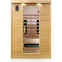 Dewello Infrarotkabine Infrarotsauna LAVAL PLUS 135cm x 105cm inkl. Keramikstrahler, Bodenstrahler