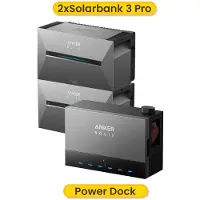 Anker PowernessAnker SOLIX Solarbank Power Dock - Solarbank Multisystem mit SOLIX Solarbank 3 E2700 Pro x2 Speicher für Balkonkraftwerk