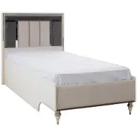 AEA Luxus Kinderbett Bettrahmen Bett Kinderzimmer Bettgestelle Beige Stoff