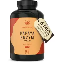 True Nature Papain - Hochdosiert: 2100mg Extrakt - 180 Kapseln - Papain Enzymaktivität: - Vegan, Deutsche Produktion -