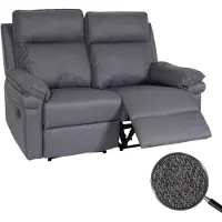 Mendler 2er Kinosessel HWC-L94, Relaxsessel Fernsehsessel Sofa, Armlehne Liegefunktion Nosagfederung Stoff/Textil dunkelgrau