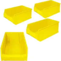 BRB-Lagertechnik 4x Sichtbox"PROFI" LB 2, LxBxH 500x300x200 mm, Inhalt 21 Liter, gelb