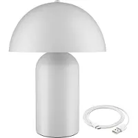 TecTake Akku-Tischlampe Kade Retro-Pilzdesign im 70er-Jahre-Stil, indirektes Licht 25 x 34 cm