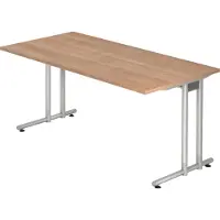 Bümö Schreibtisch Serie-N - Größe: 160 x 80 cm, Nachbildung: Nussbaum