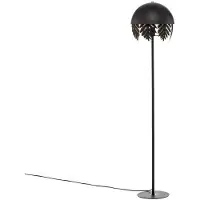 LUCANDE Aparas Stehlampe, Blattoptik, schwarz-gold