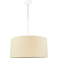 Licht-Erlebnisse Hängeleuchte Stoff E27 Ø 50 cm Creme Weiß Retro Pendelleuchte