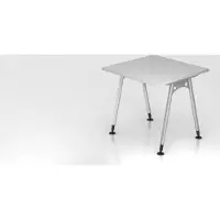 Proregal - Büromöbel mit top Leistungsdaten Schreibtisch Keijo | Grau | BxT 80x80cm | Höhe 68-76cm | stufenlos höhenverstellbar | A-förmiges Rundrohrgestell Silber | Rechteckform