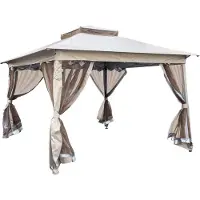 Jet-Line Pavillon faltbar Gartenpavillon Pavillon 3x3 Pergola3x3 Gartenzelt Gartendach Pavillon klappbar Pavillon leicht Metall Outdoor Kleopatra 335x335x270cm
