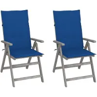 Prolenta Maison Exclusive - Verstellbare Gartenstühle 2 Stk. mit Auflagen Massivholz Akazie