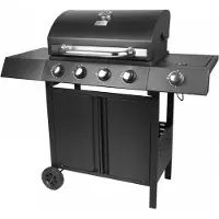 Chefgastro RIBEYE Gasgrill mit 4 Hauptbrennern plus Seitenkocher | aus rostfreier Stahl