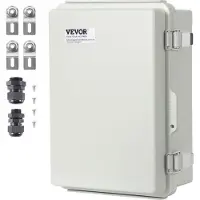 Vevor Elektrischer Anschlusskasten 430 x 330 x 180 mm, Elektrogehäusekasten aus ABS-Kunststoff mit Scharnierdeckel, Edelstahlverschluss, IP67 staubdicht wasserdicht für Elektroprojekte