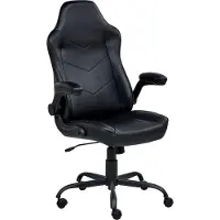 Beliani Bürostuhl schwarz Kunstleder drehbar höhenverstellbar mit Armlehnen für das Homeoffice oder Arbeitszimmer traditionell und modern