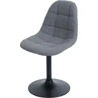 Chefgastro Esszimmerstuhl | HxBxT 83x47x43cm | Sitzhöhe 47cm | Stahl Stoff/Textil Bouclé | Dunkelgrau | Küchenstuhl Stuhl Drehstuhl