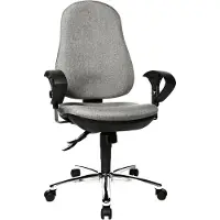 Topstar Bürostuhl Support Syncro Deluxe, 8559U G23 Stoff grau, Gestell chrom