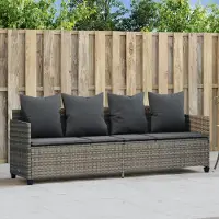 vidaXL CLORIS Sonnenliege mit Kissen Grau Poly Rattan 2024