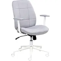 Beliani Bürostuhl grau aus Stoff drehbar höhenverstellbar mit Armlehnen für das Homeoffice modern