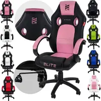 Elite Gaming Stuhl EXODUS | Bürostuhl Ergonomisch - Schreibtischstuhl - PC Gamer Racing Stuhl - Gaming Sessel - Computerstuhl - Belastbar bis 150 kg