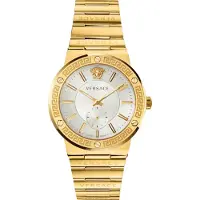 Versace VEVI00520 Greca Logo weiss silber gold Edelstahl Armband Uhr Herren NEU