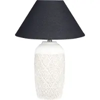 Beliani Tischlampe Beige Keramiksockel Stoffschirm Raumbeleuchtung Nachttischlampe