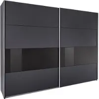 Wimex Schwebetürenschrank Bramfeld Kleiderschrank Ausfürung wählbar,Graphit / Schwarzglas,270x64x208cm