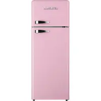 Wolkenstein GK212.4RT SP Retro Kühl-/Gefrierkombination, 211 Liter Nutzinhalt, 40 Liter Gefrierfach, rosa/pink