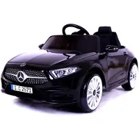 Es-toys Kinder Elektroauto "Mercedes CLS350" - lizenziert - 12V, 2 Motoren- 2,4Ghz Fernsteuerung, MP3, Ledersitz+EVA-Schwarz