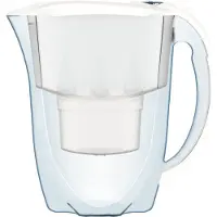 AQUAPHOR Wasserfilter Amethyst weiß inkl. 1 MAXFOR+ Filterkartusche - Komfort-Wasserfilter zur Reduzierung von Kalk, Chlor & weiteren Stoffen
