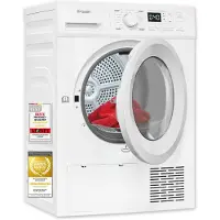 Exquisit Wärmepumpentrockner 8 kg, 16 Programme, LED-Innenbeleuchtung, Knitterschutz, Kindersicherung, Startzeitverzögerung, TWP803-031D weiss