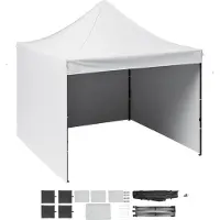 SucceBuy Pop-up-Überdachung, 10 x 10 Fuß tragbares Pavillonzelt mit Rolltasche, abnehmbaren Seitenwänden, UV-beständig und wasserdicht