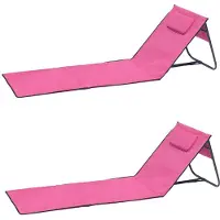 Linder Exclusiv GmbH Strandliege Strandmatte Matte Badematte Liege faltbar Tasche pink 2er Set