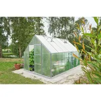 Halls Gewächshaus Universal 128 9,9 m² Hohlkammerplatten 6 mm 257 x 384 cm Aluminium