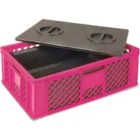 BRB-Lagertechnik Stapelkorb mit EPP-Isolierbox, LxBxH 600 x 400 x 240 mm, pink
