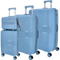 DYX 4 Rollen Trolley 4er Set S/M/L/Beauty Case Rom blau : blau Farbe vom Hersteller: blau