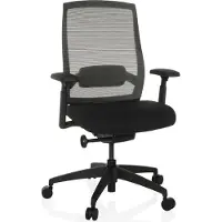 Hjh OFFICE Profi Bürostuhl COLORE Ergonomischer Schreibtischstuhl mit Armlehnen (höhenverstellbar) Stoff / Netzstoff Schwarz Drehstuhl für Büro, Zuhause